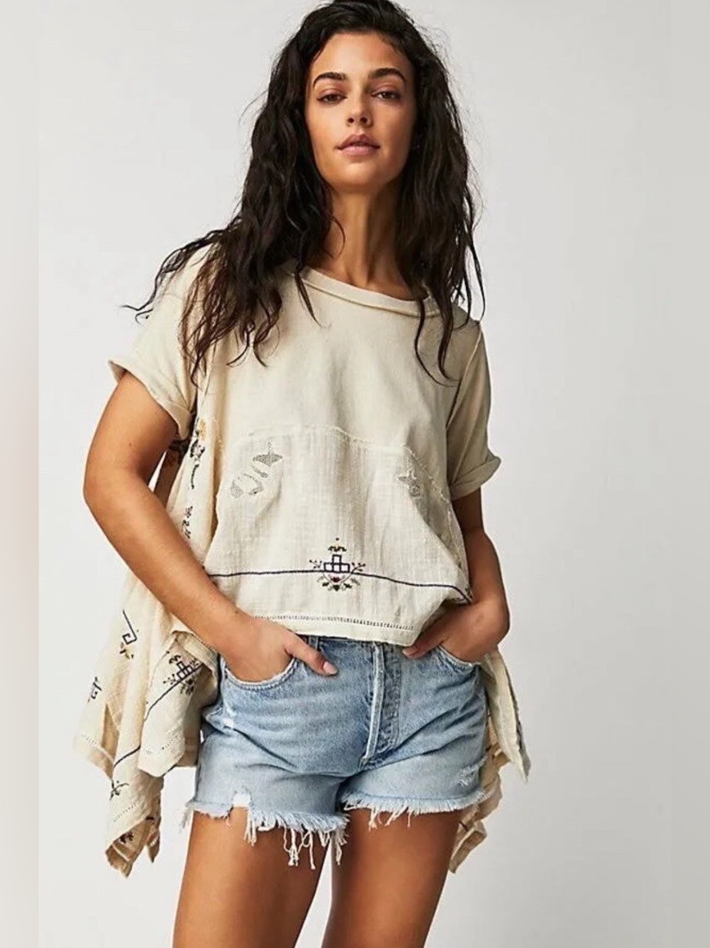 Free People Keeping It Folk Tee, XS